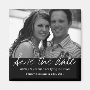 Black Style Save The Date Photo Magnet