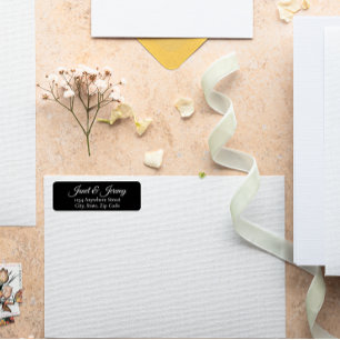 Black Stylised Name Wedding Address