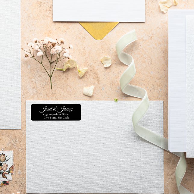 Black Stylised Name Wedding Address (In Situ Wedding)