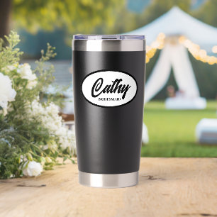 Black Stylised Wedding Bridesmaid Insulated Tumbler