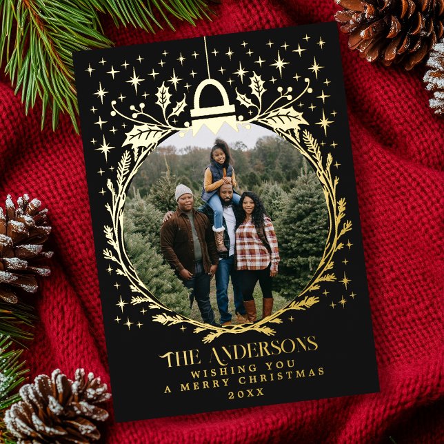 Black Stylish Christmas Foliage Ornament Photo  (Creator Uploaded)