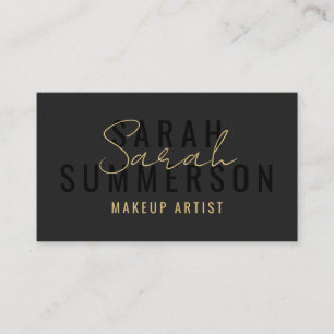 Black Stylish Makeup Artist Beauty Salon Business Card