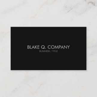 Black Stylish Minimal Professional Business Card