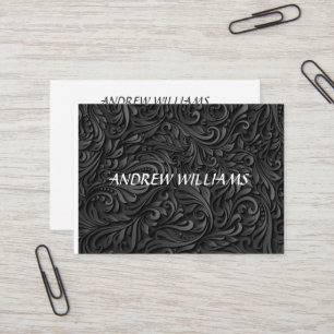 Black stylish modern pattern for him business card
