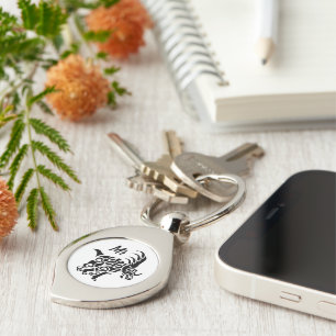 Black Styracosaurus with Tribal War Paint Key Ring