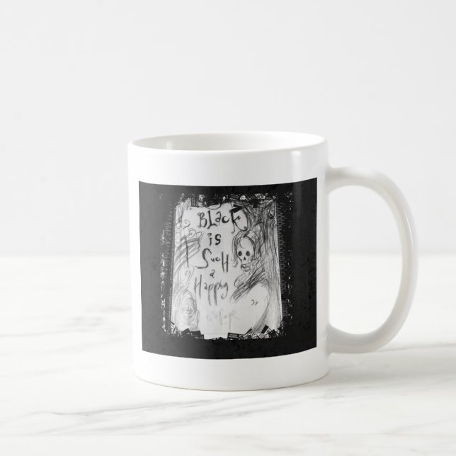 black such a happy colour coffee mug (Right)