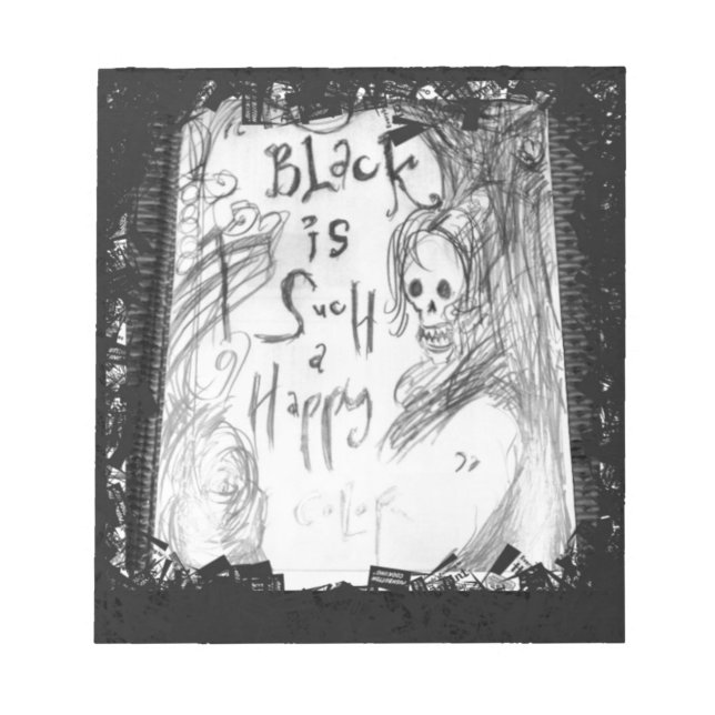 black such a happy colour notepad (Front)