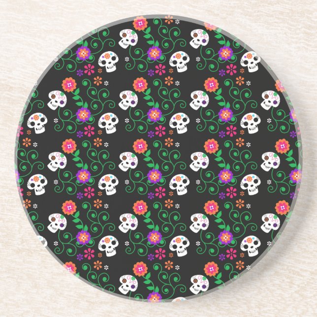 black sugar skull coaster (Front)