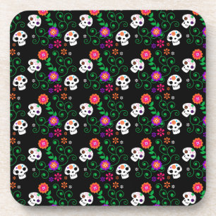 black sugar skull coaster