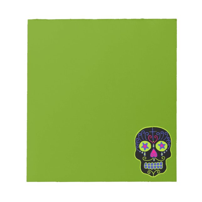 Black Sugar Skull Notepad (Front)