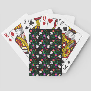 black sugar skull playing cards