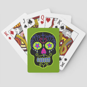 Black Sugar Skull Playing Cards