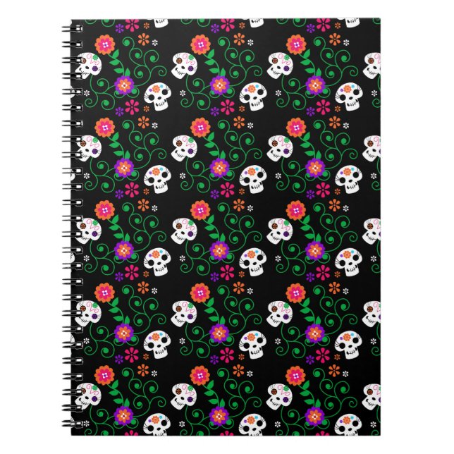 black sugar skull spiral notebook (Front)
