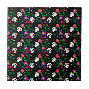 black sugar skull tile
