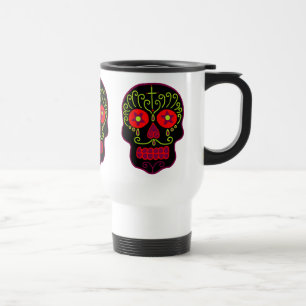 Black Sugar Skull Travel Mug