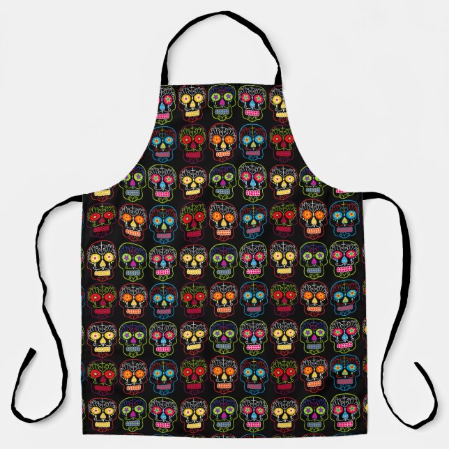Black Sugar Skulls Apron (Front)