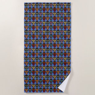 Black Sugar Skulls Beach Towel