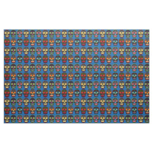 Black Sugar Skulls Fabric