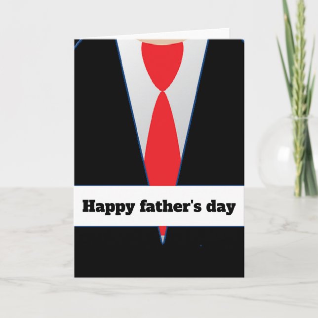 Black suit red tie father's day card (Front)