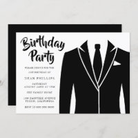 Black Suit & Tie All Years Birthday Party