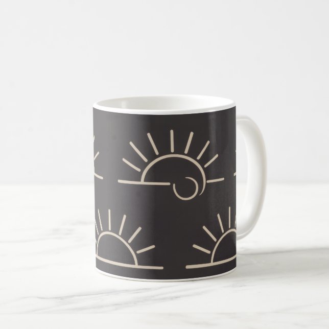 Black Sun Pillow | Modern  Coffee Mug (Front Right)