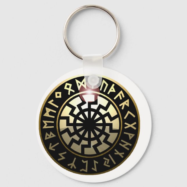 Black Sun wheel Key Ring (Front)