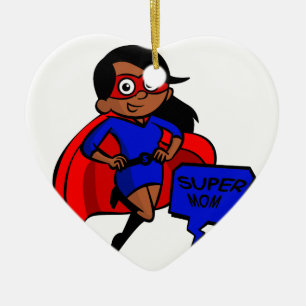 black super mum ceramic tree decoration