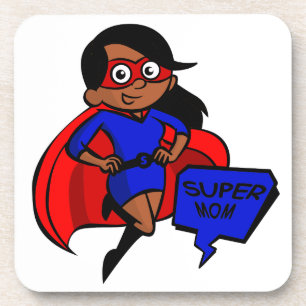 black super mum coaster