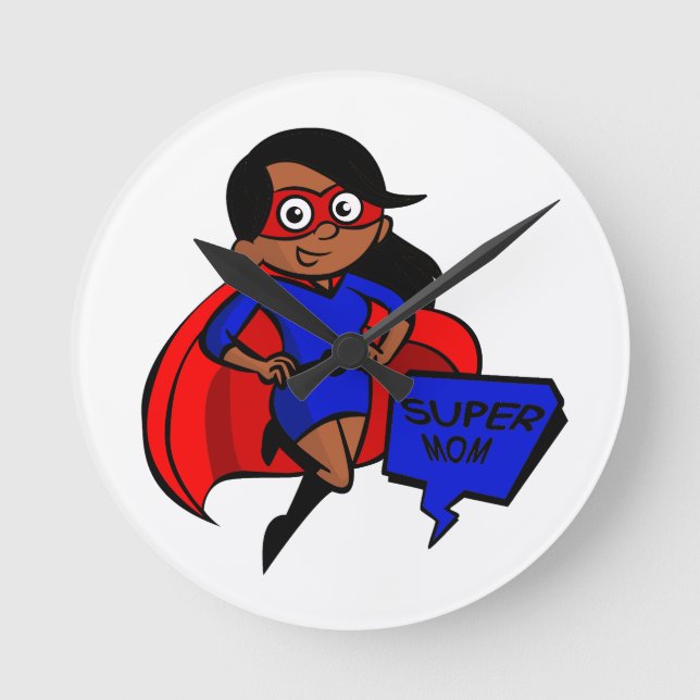 black super mum round clock (Front)