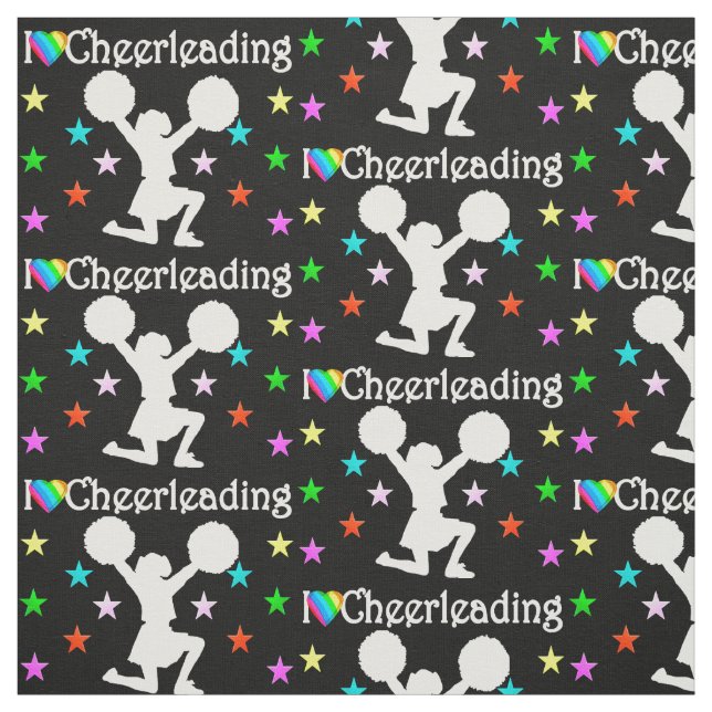 BLACK SUPER STAR CHEERLEADING FABRIC (Swatch)