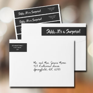 Black SURPRISE Party Wrap Around Label