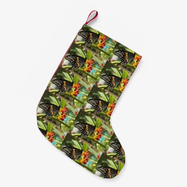 Black Swallowtail Butterfly #2-stocking Small Christmas Stocking (Front (Hanging))