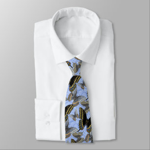 Black Swallowtail Butterfly Swirls Tie