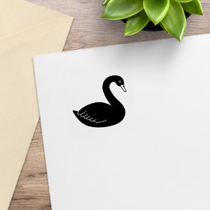 Black Swan 1x1 Rubber Stamp