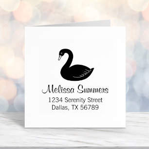 Black Swan Address Self-inking Stamp