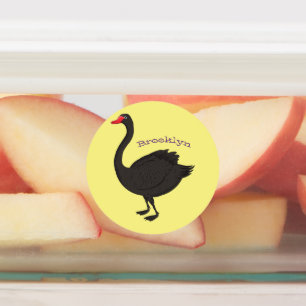 Black swan cartoon illustration