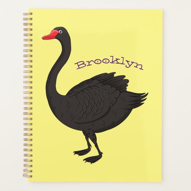 Black swan cartoon illustration planner (Front)