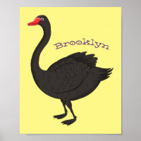 Black swan cartoon illustration