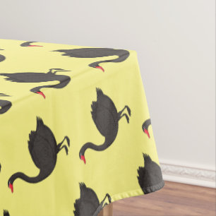 Black swan cartoon illustration tablecloth