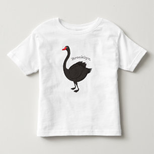 Black swan cartoon illustration toddler T-Shirt