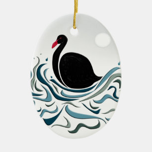 Black Swan Ceramic Tree Decoration