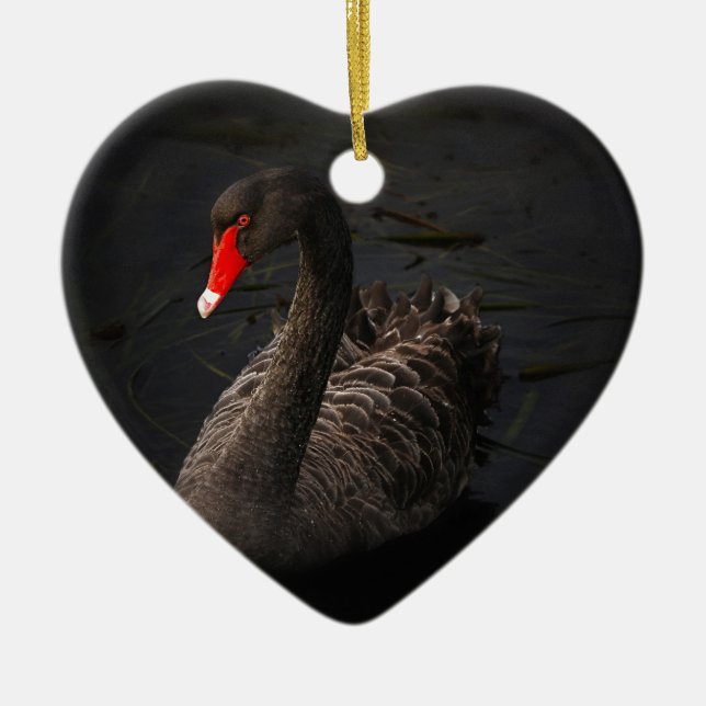 Black Swan Ceramic Tree Decoration (Front)