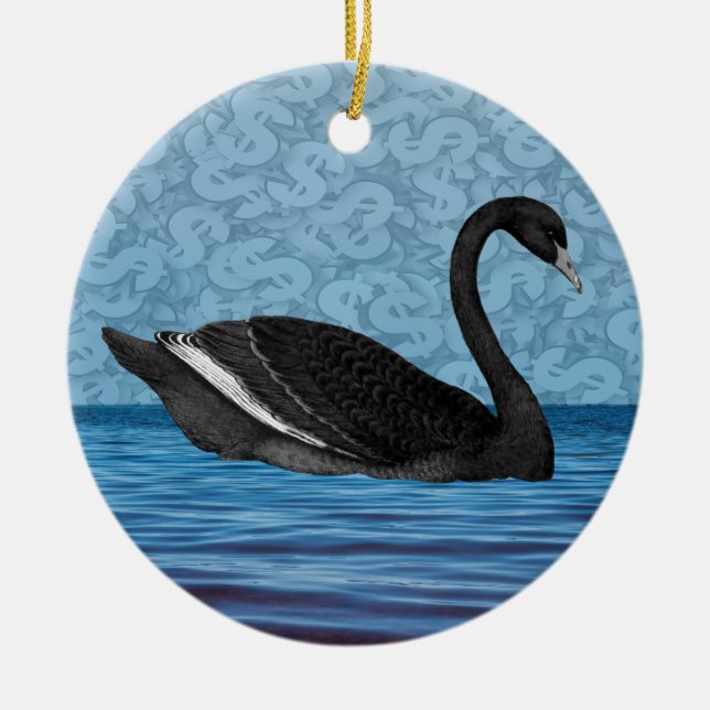 Black Swan Event Ceramic Tree Decoration (Front)