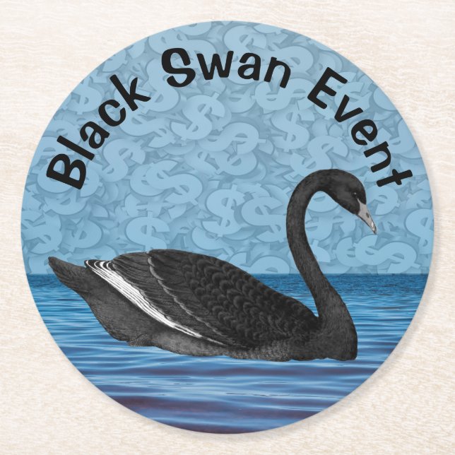 Black Swan Event Round Paper Coaster (Front)