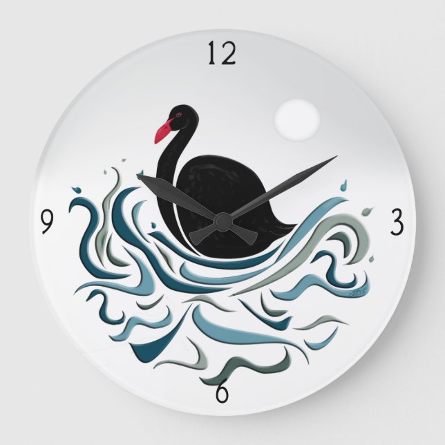 Black Swan Large Clock (Front)
