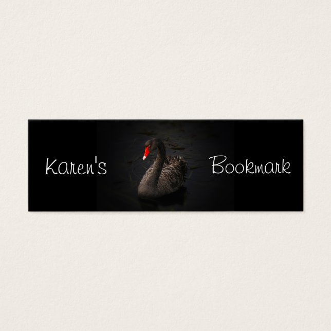 Black Swan Personalised Bookmark (Front)