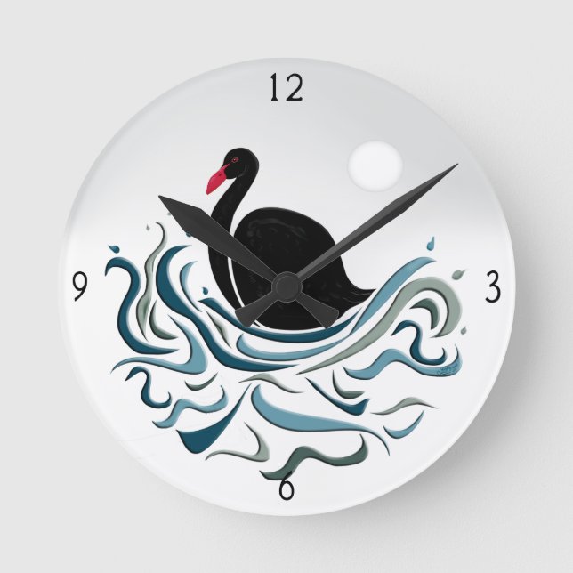 Black Swan Round Clock (Front)