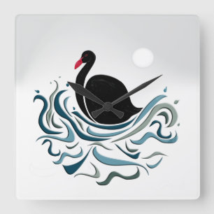 Black Swan Square Wall Clock
