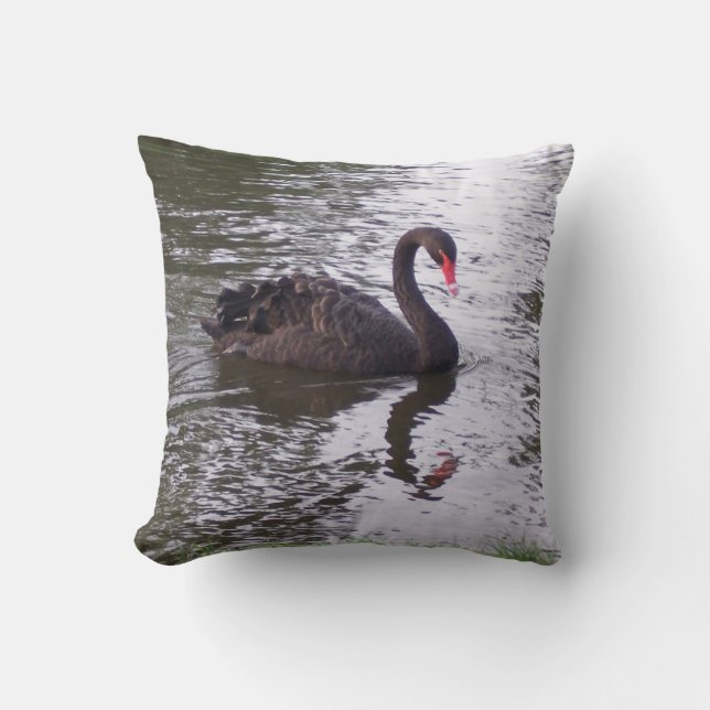 Black Swan Throw Pillow (Front)