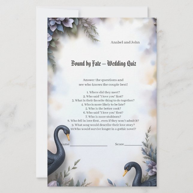 Black Swan Wedding Frame – Gothic Romance Love  (Front)